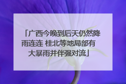 广西今晚到后天仍然降雨连连 桂北等地局部有大暴雨并伴强对流