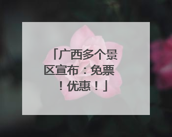 广西多个景区宣布：免票！优惠！