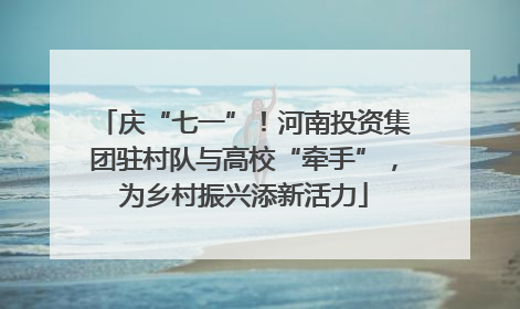 庆“七一”！河南投资集团驻村队与高校“牵手”，为乡村振兴添新活力