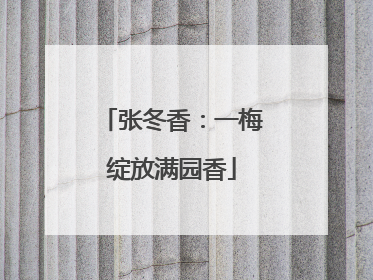 张冬香：一梅绽放满园香
