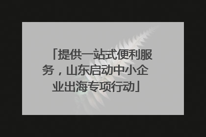 提供一站式便利服务，山东启动中小企业出海专项行动