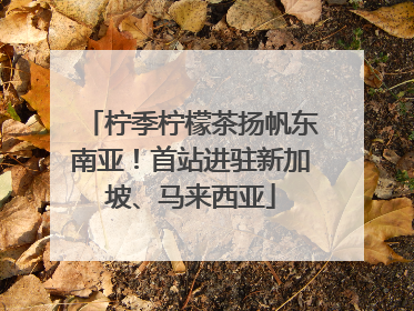 柠季柠檬茶扬帆东南亚！首站进驻新加坡、马来西亚