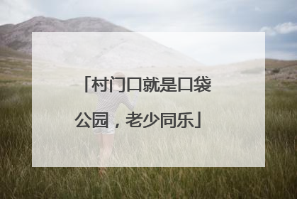 村门口就是口袋公园，老少同乐