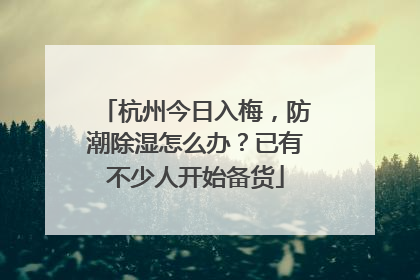 杭州今日入梅，防潮除湿怎么办？已有不少人开始备货