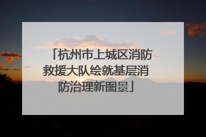 杭州市上城区消防救援大队绘就基层消防治理新图景