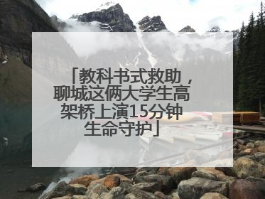 教科书式救助，聊城这俩大学生高架桥上演15分钟生命守护
