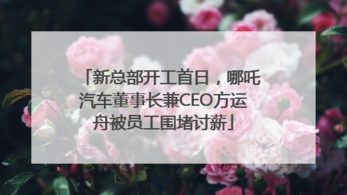 新总部开工首日，哪吒汽车董事长兼CEO方运舟被员工围堵讨薪
