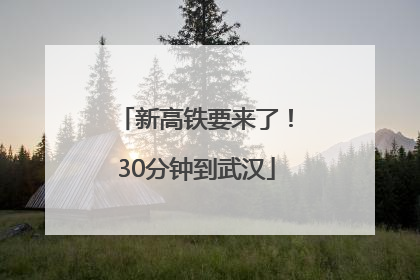 新高铁要来了！30分钟到武汉
