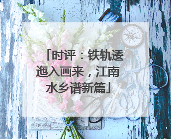 时评：铁轨逶迤入画来，江南水乡谱新篇