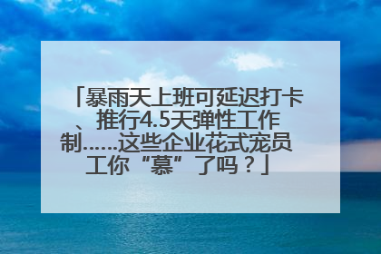 暴雨天上班可延迟打卡、推行4.5天弹性工作制……这些企业花式宠员工你“慕”了吗？