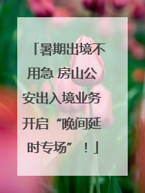 暑期出境不用急 房山公安出入境业务开启“晚间延时专场”！