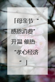 母亲节“感恩消费”升温 催热“孝心经济”