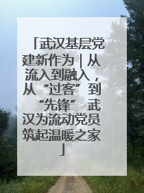 武汉基层党建新作为｜从流入到融入，从“过客”到“先锋” 武汉为流动党员筑起温暖之家