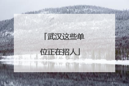 武汉这些单位正在招人
