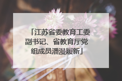 江苏省委教育工委副书记、省教育厅党组成员潘漫履新