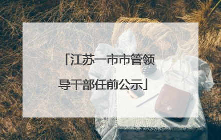 江苏一市市管领导干部任前公示