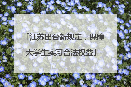 江苏出台新规定，保障大学生实习合法权益