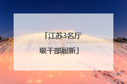江苏3名厅级干部履新