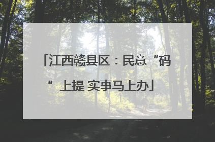 江西赣县区：民意“码”上提 实事马上办