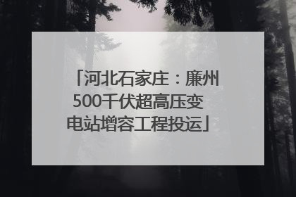 河北石家庄：廉州500千伏超高压变电站增容工程投运