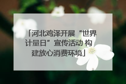 河北鸡泽开展“世界计量日”宣传活动 构建放心消费环境