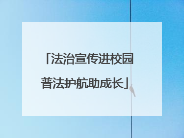 法治宣传进校园 普法护航助成长