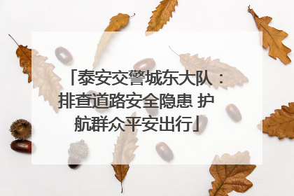 泰安交警城东大队：排查道路安全隐患 护航群众平安出行