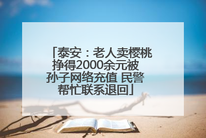 泰安：老人卖樱桃挣得2000余元被孙子网络充值 民警帮忙联系退回