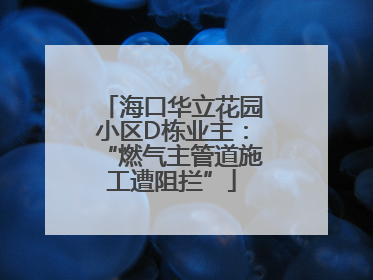 海口华立花园小区D栋业主：“燃气主管道施工遭阻拦”