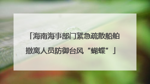 海南海事部门紧急疏散船舶撤离人员防御台风“蝴蝶”