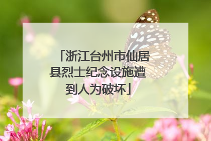 浙江台州市仙居县烈士纪念设施遭到人为破坏