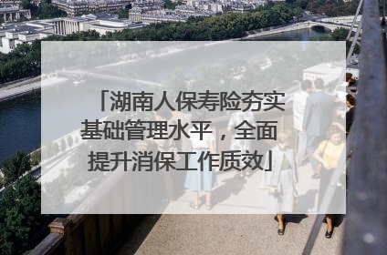 湖南人保寿险夯实基础管理水平，全面提升消保工作质效