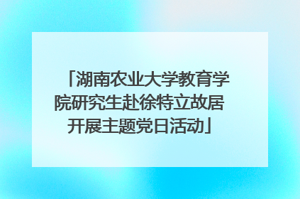 湖南农业大学教育学院研究生赴徐特立故居开展主题党日活动