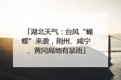 湖北天气：台风“蝴蝶”来袭，荆州、咸宁、黄冈局地有暴雨