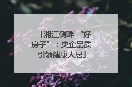 湘江侧畔 “好房子”：央企品质引领健康人居