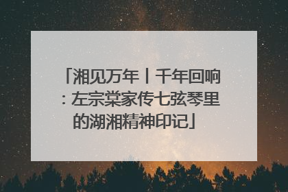 湘见万年丨千年回响：左宗棠家传七弦琴里的湖湘精神印记
