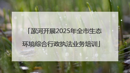 漯河开展2025年全市生态环境综合行政执法业务培训