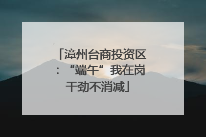 漳州台商投资区：“端午”我在岗 干劲不消减