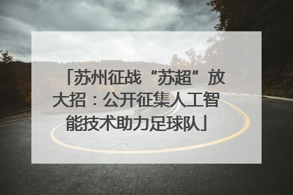 苏州征战“苏超”放大招：公开征集人工智能技术助力足球队