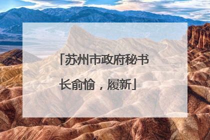 苏州市政府秘书长俞愉，履新
