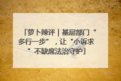 萝卜辣评｜基层部门“多行一步”，让“小诉求”不缺席法治守护