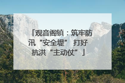 观音阁镇：筑牢防汛“安全堤” 打好抗洪“主动仗”