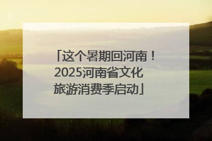 这个暑期回河南！2025河南省文化旅游消费季启动