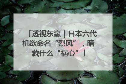 透视东瀛｜日本六代机欲命名“烈风”，暗藏什么“祸心”