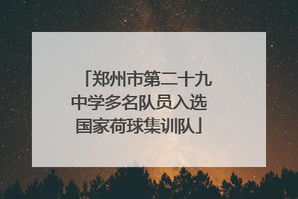 郑州市第二十九中学多名队员入选国家荷球集训队