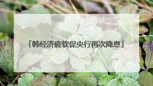 韩经济疲软促央行再次降息