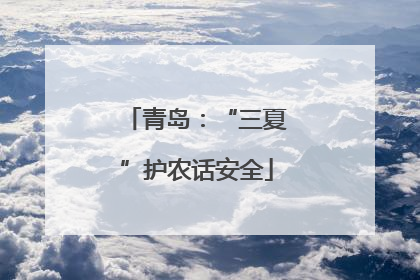 青岛：“三夏”护农话安全