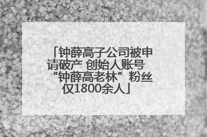钟薛高子公司被申请破产 创始人账号“钟薛高老林”粉丝仅1800余人