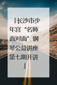 长沙市少年宫“名师面对面”钢琴公益讲座第七期开讲