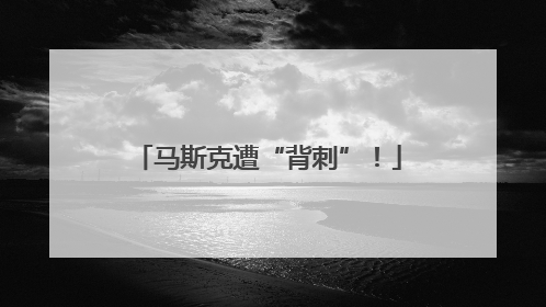马斯克遭“背刺”！